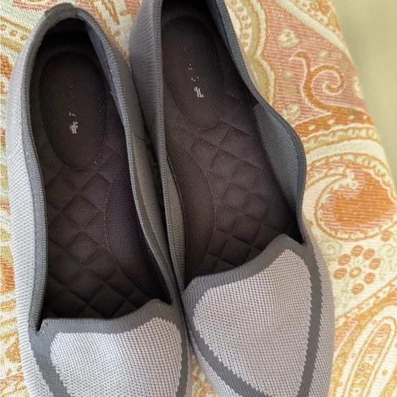 Birdies “The Blackbird” Knit Slip On Pointed Toe Washable Flats Taupe Sz9.5 - Picture 4 of 8